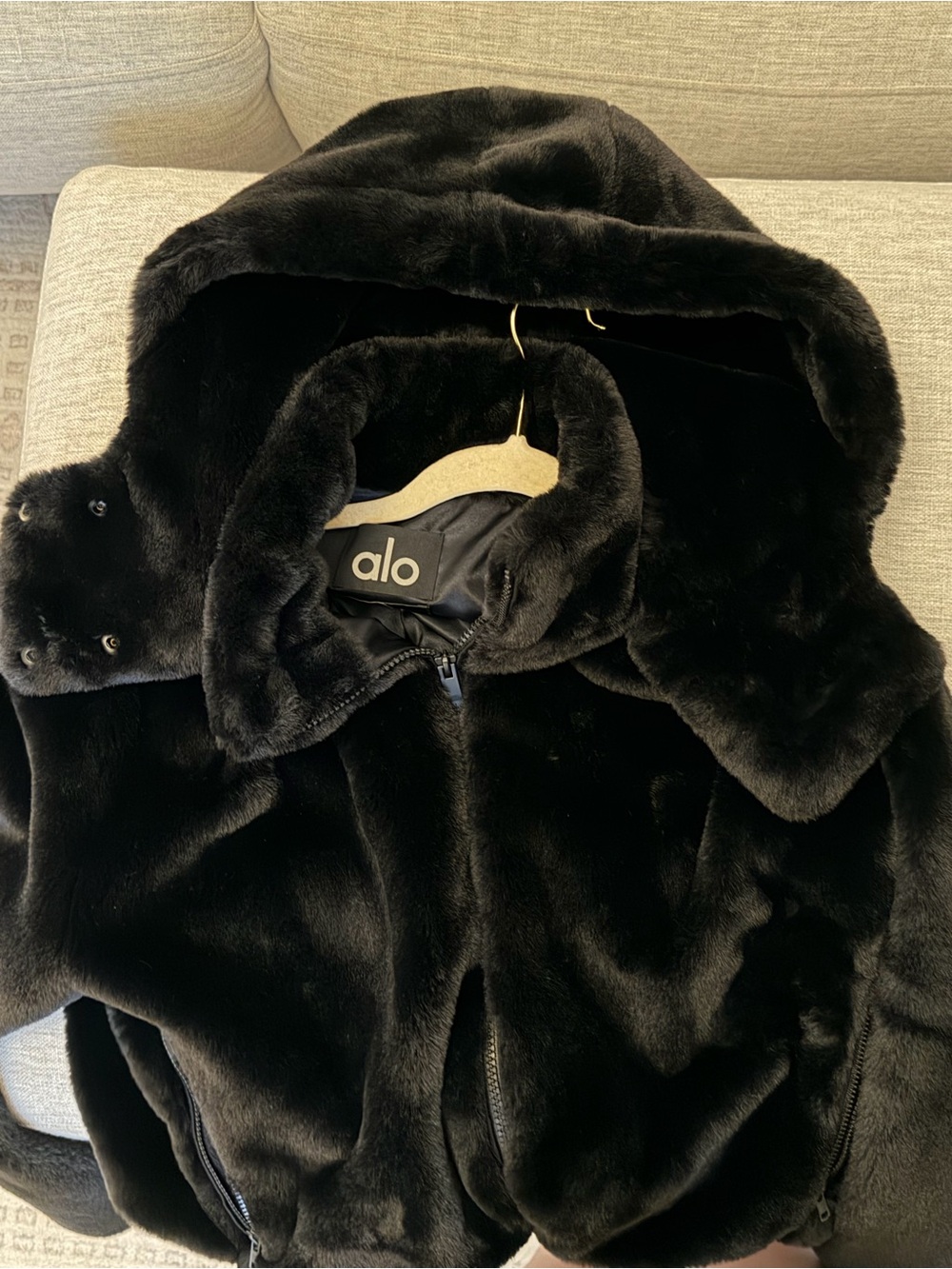 ALO Yoga Black Fur Jacket